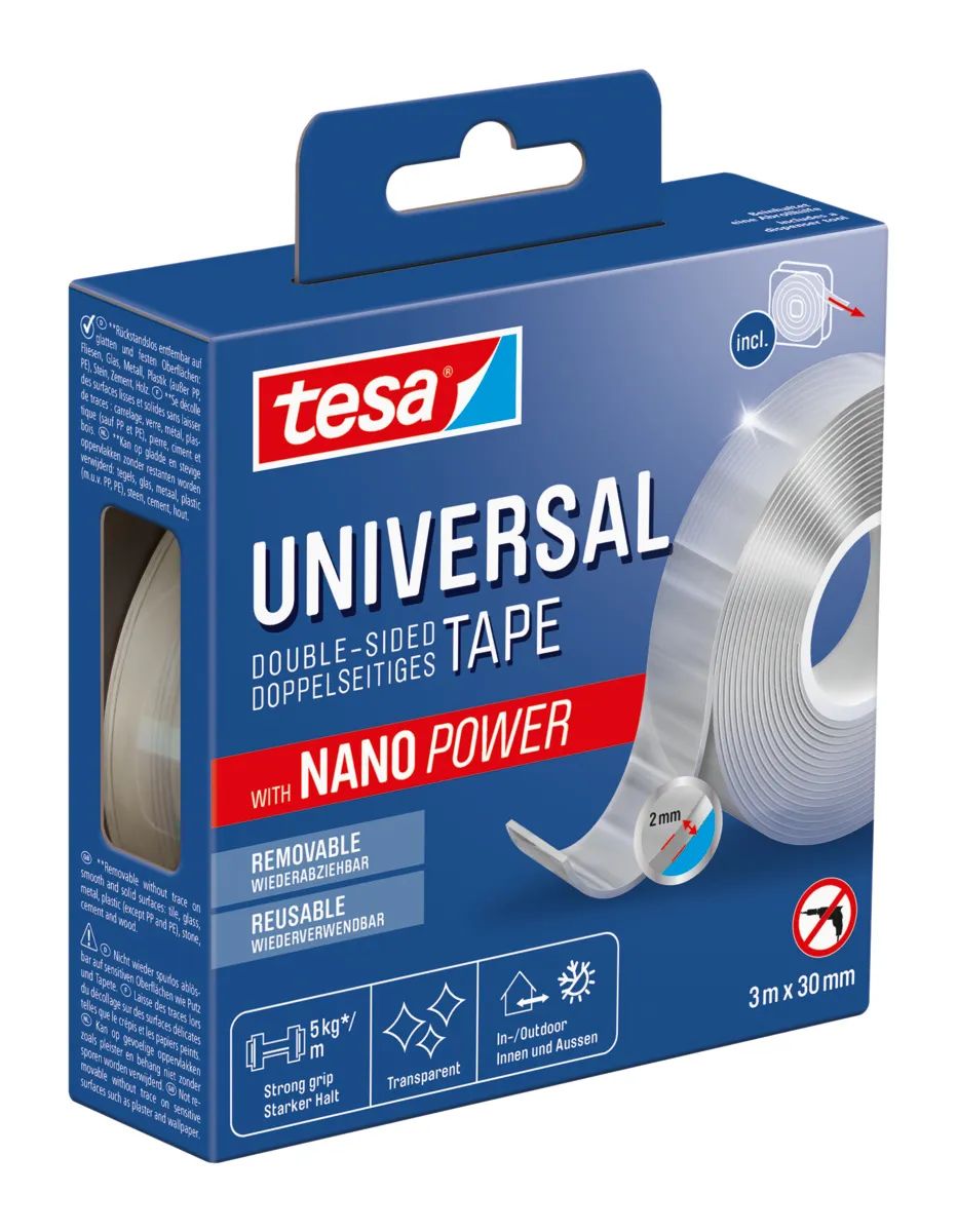 Tesa doppelseitiges Klebeband Universal 3m 30mm hochtransp.