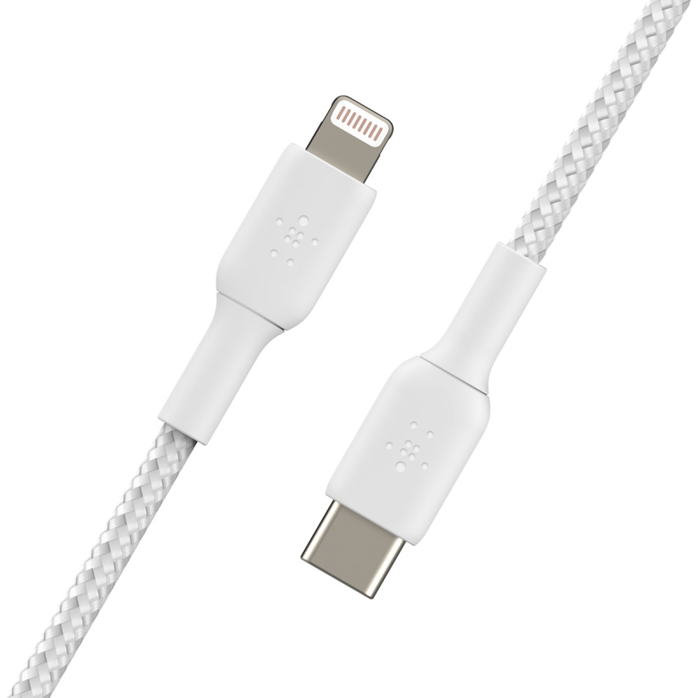 Belkin BoostCharge - Lightning-Kabel - 24 pin USB-C männlich zu Lightning männlich - 1 m - weiß - US