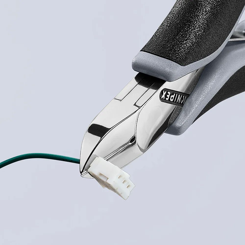 KNIPEX Elektronik-Seitenschneider ESD mit durchgestecktem Gelenk mit Mehrkomponenten-Hüllen 115 mm