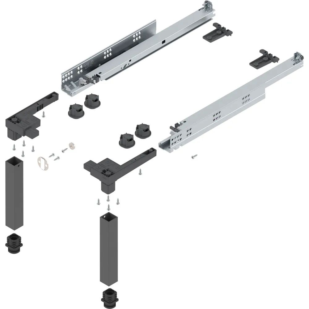 BLUM Sockelbeschlag SPACE STEP Set, NL 460 mm, Kunststoff/Stahl oriongrau matt