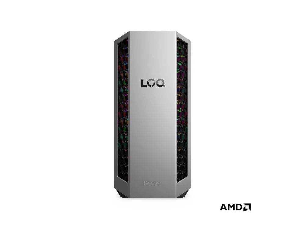 Lenovo LOQ 26ADR10 91DF - Tower - Ryzen 7 8745HX / 3.6 GHz - RAM 16 GB - SSD 1 TB - NVMe - GeForce RTX 5070 - 1GbE, Bluetooth 5.2, Wi-Fi 6 - WLAN: 802.11a/b/g/n/ac/ax, Bluetooth 5.2 - Win 11 Home - Monitor: keiner - luna grau (vorderer Rahmen)
