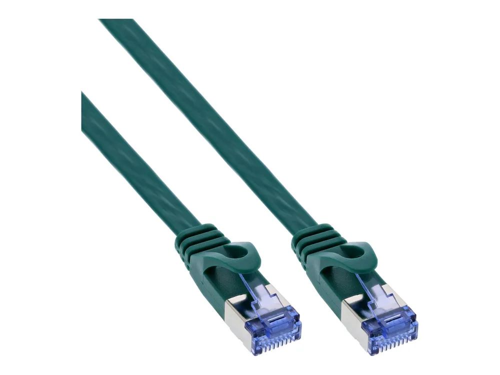 InLine Patchkabel flach - U/FTP - Cat.6A - grün - 10m