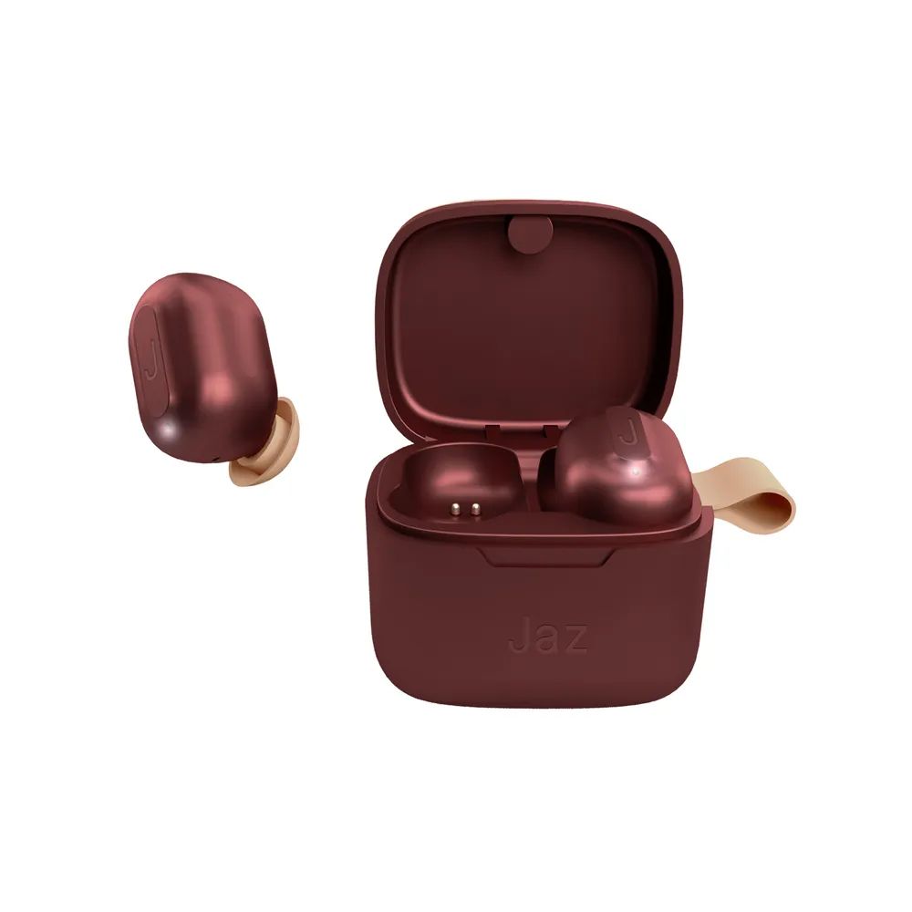 JAZ AIRON TrueWireless Headset, elegantes Metallfinish, auch Mono verwendbar Pomegranate Red