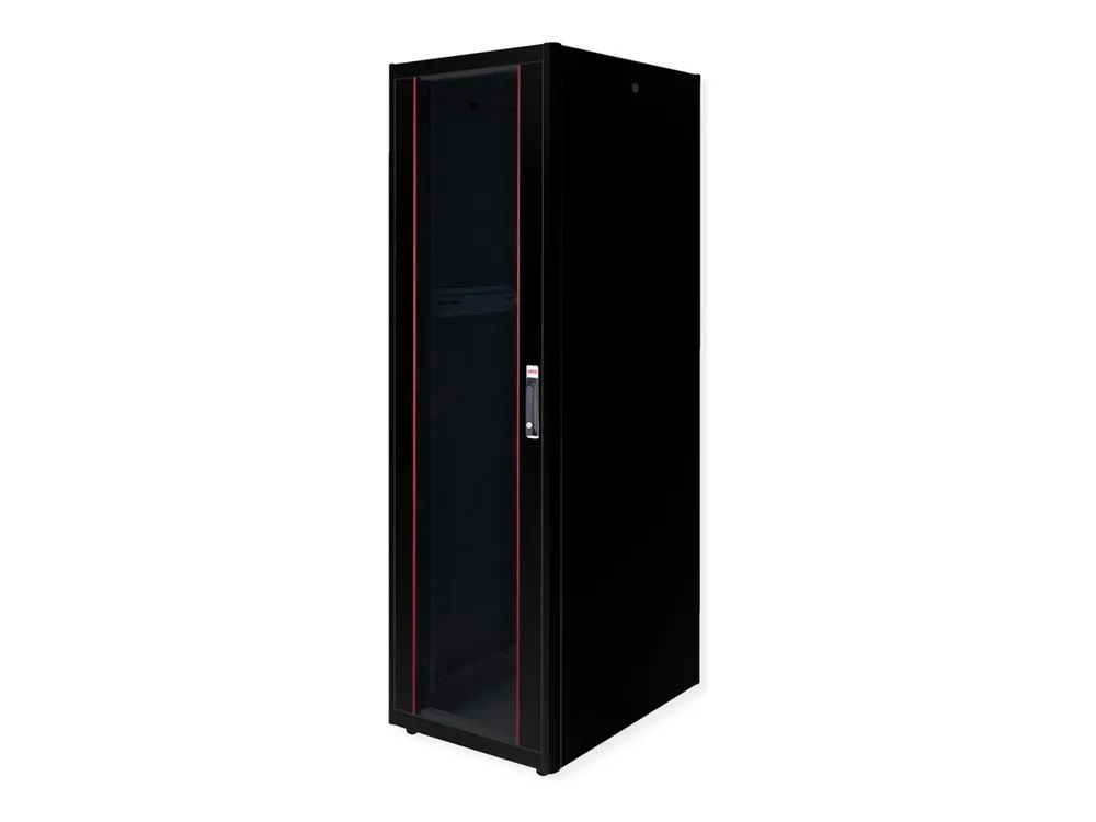 ROLINE Basic - Schrank Netzwerkschrank - glass door, 600x800 WxD - RAL 9005, Jet Black - 42HE - 48.3 cm (19")