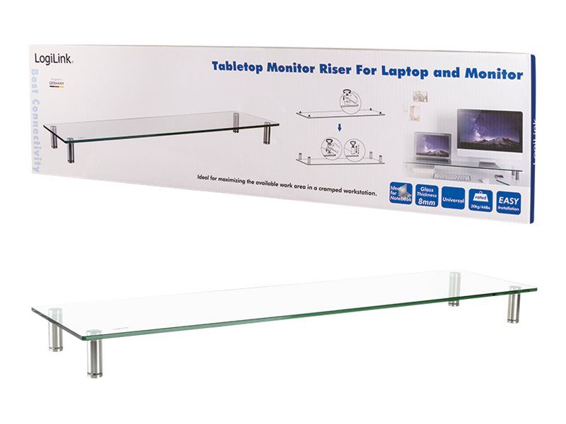 LogiLink Aufstellung - für Monitor - Metall, Glas, Stahl - Bildschirmgröße: 33-81.3 cm (13"-32")
