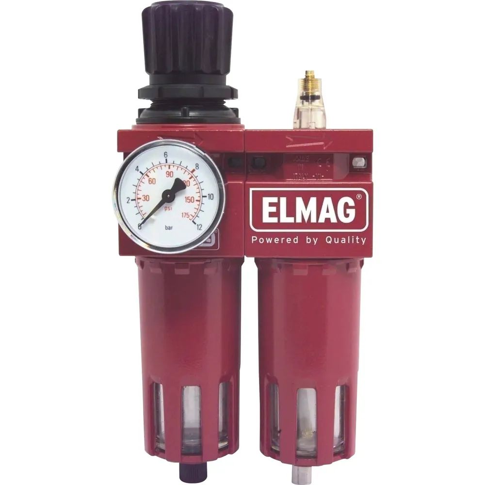 ELMAG Entwicklungs und Handels GmbH 23501 Werkzeuge Druckluft Wartungseinheit mit Filter, Regler und Öler Anschlussgewinde 1/2