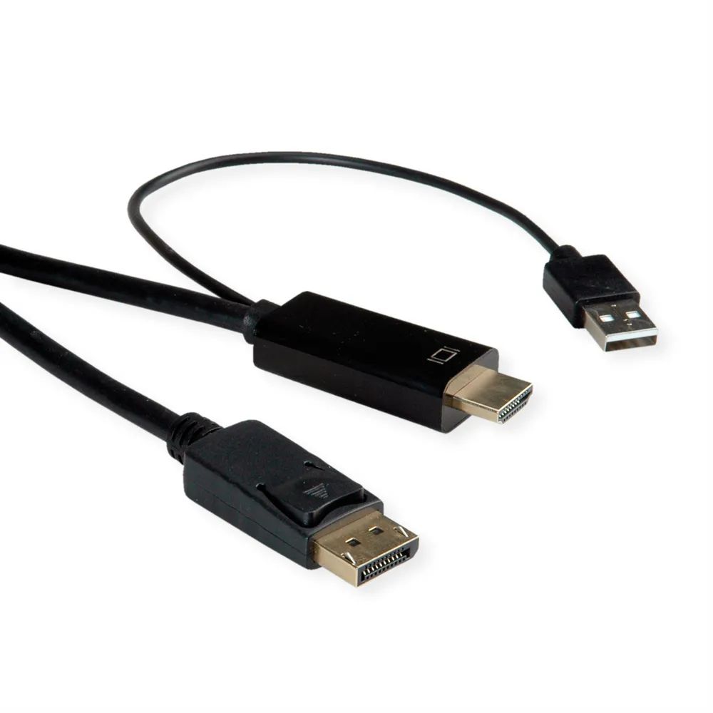 ROLINE HDMI-Kabel UltraHDTV - DisplayPort, ST/ST, schwarz, 2 m