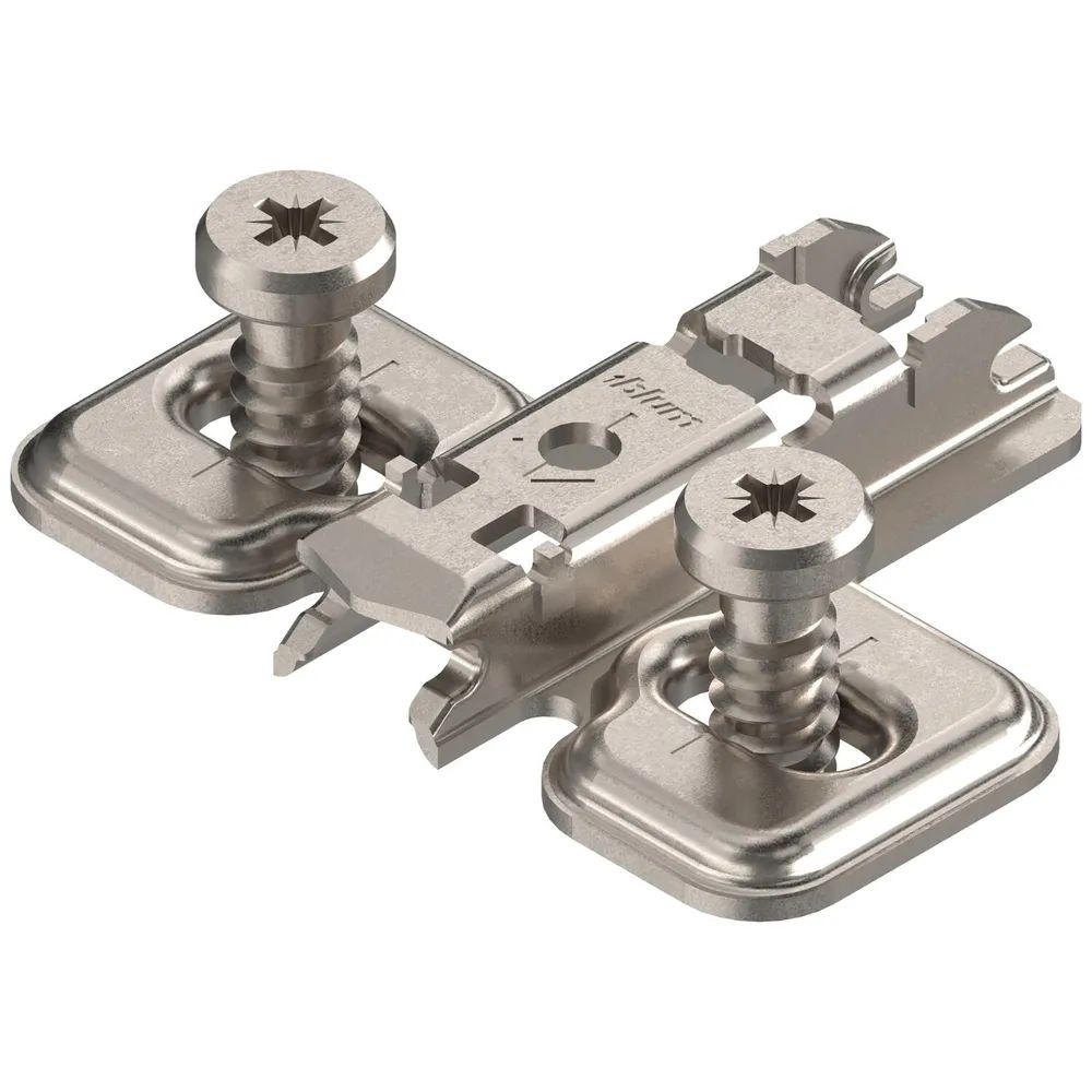 BLUM CLIP Kreuzmontageplatte Langloch, Stahl, Systemschrauben, Distanz 0 mm