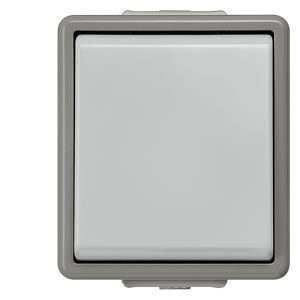 SIEMENS EP DELTA fläche IP44, AP dunkelgrau/hellgrau Taster, 10A 250V, 1 Wechsler als Öf.