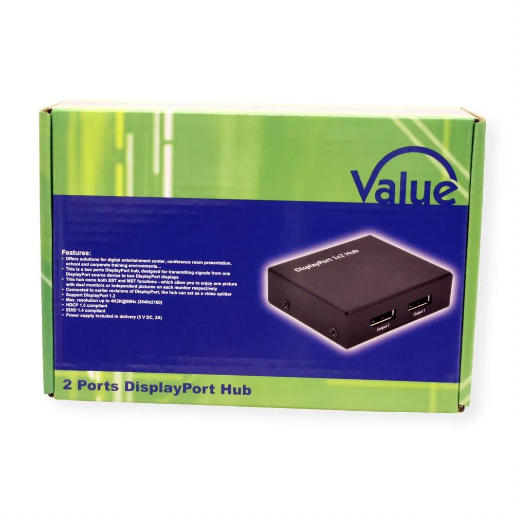 VALUE DisplayPort-Video-Splitter (Hub), 2fach