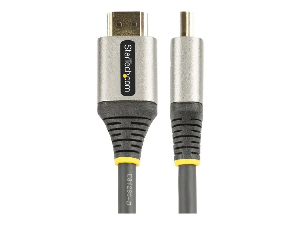 StarTech.com 5 m Premium Zertifiziertes HDMI 2.0 Kabel Mit Ethernet 4k - Premium Highspeed - HDMI-Kabel mit Ethernet - HDMI männlich zu HDMI männlich - 5 m - abgeschirmt - Grau, Schwarz - passiv, unterstützt 4K 60 Hz (3840 x 2160)