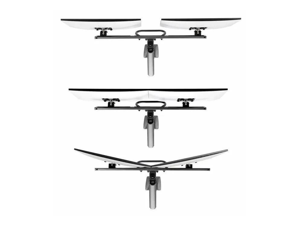 StarTech.com Desk Mount Dual Monitor Arm w/ Crossbar, Up To 27" Displays - Befestigungskit - artikulierender, mechanischer Feder - für 2 LCD-Displays - Stahl, Kunststoff - Schwarz - Bildschirmgröße: 43.2-68.6 cm (17"-27")