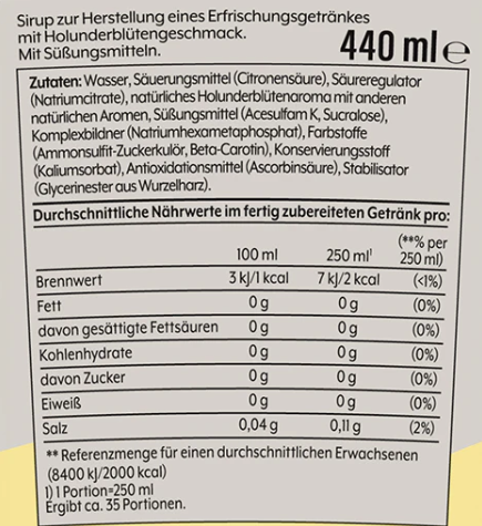 SodaStream Holunderblüte ohne Zucker Sirup 440ml