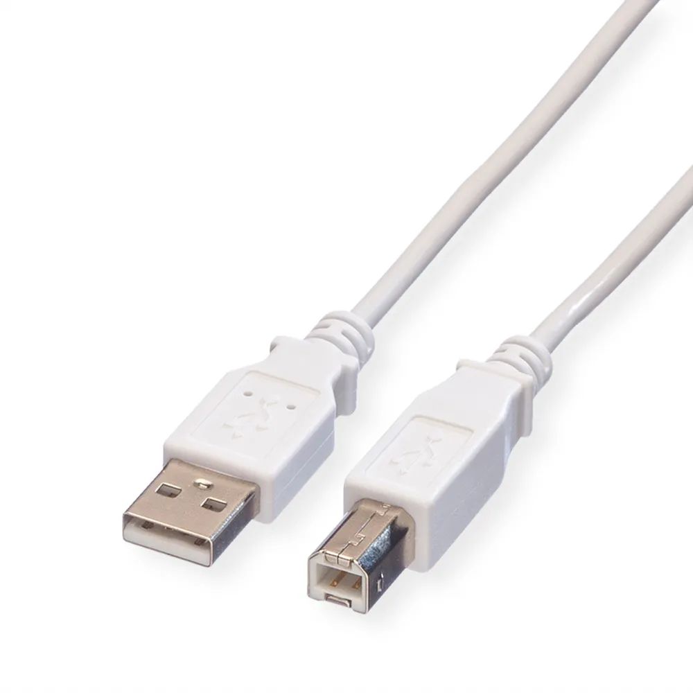 VALUE USB 2.0 Kabel, Typ A-B, weiß, 3 m