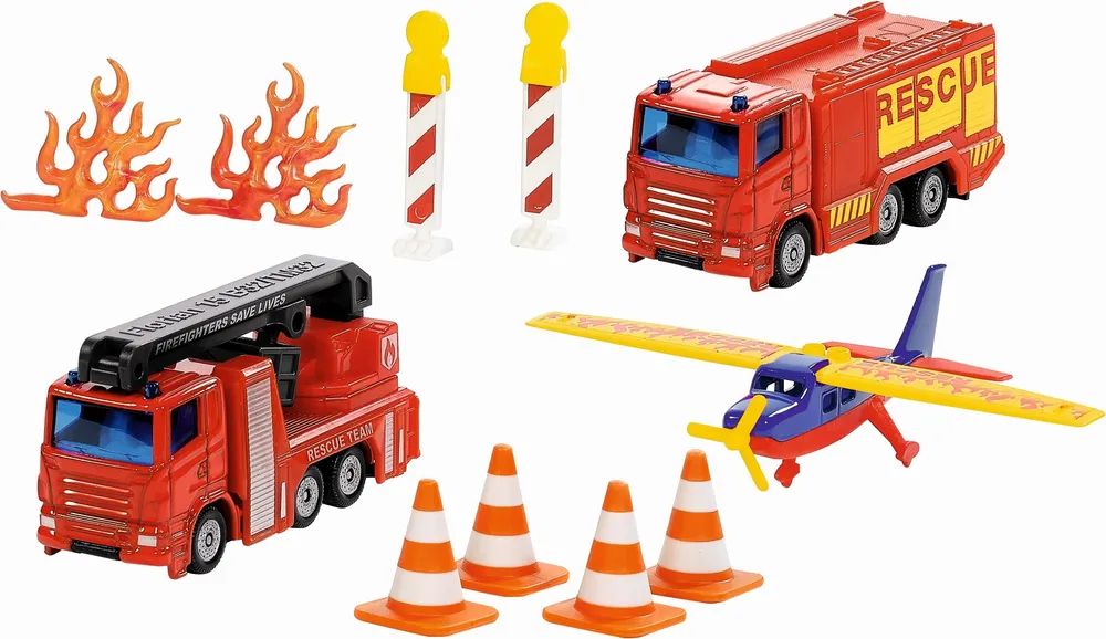 Siku Gift set Feuerwehr - Feuerwehrauto - 3 Jahr(e) - Metall - Kunststoff - Schwarz - Orange - Rot - Weiß