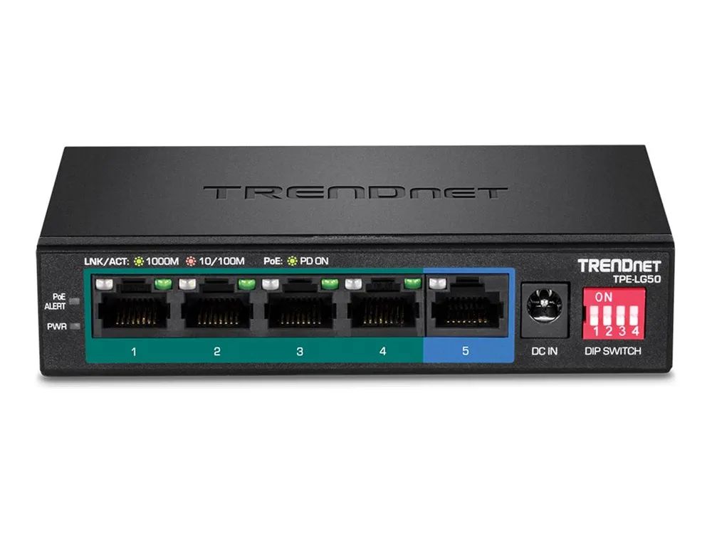 TRENDnet TPE LG50 - Switch - unmanaged - 4 x 10/100/1000 (PoE+)