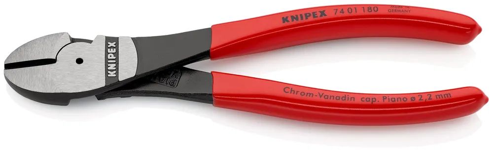 KNIPEX Kraft-Seitenschneider mit Kunststoff überzogen schwarz atramentiert 180 mm