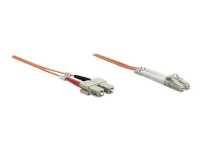 Intellinet Fiber Optic Patch Cable, OM2, LC/SC, 2m, Orange, Duplex, Multimode, 50/125 µm, LSZH, Fibre, Lifetime Warranty, Polybag - Patch-Kabel - SC multi-mode (M)