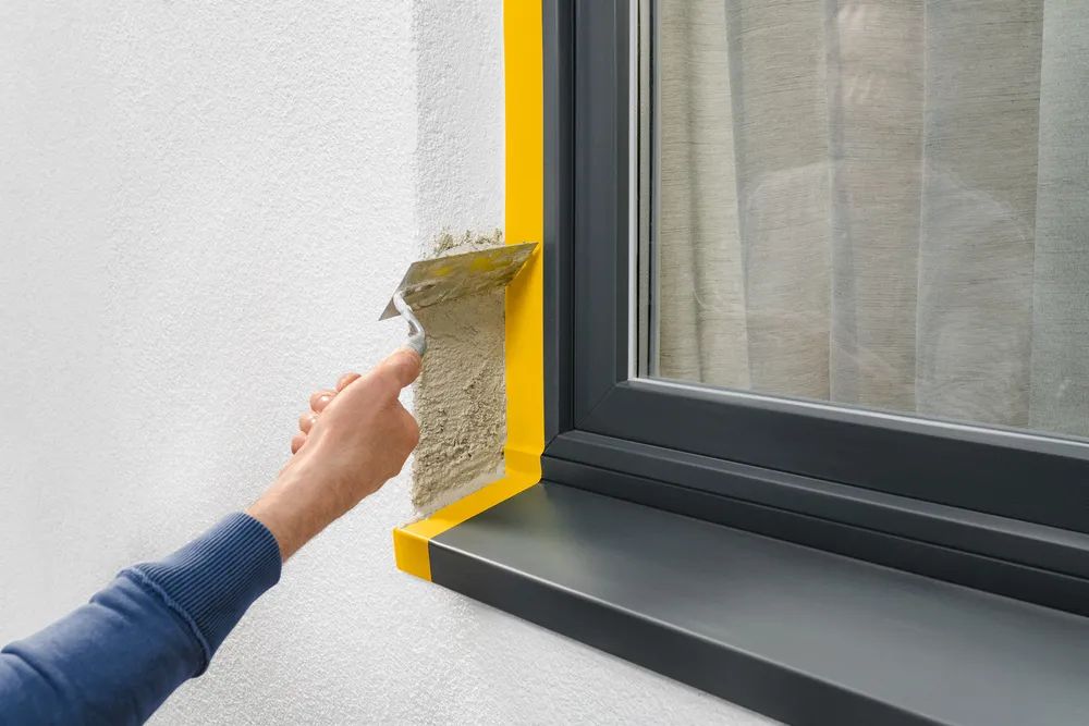 tesa® PVC Putzband – quergerillt – Abdeckband für Putzarbeiten