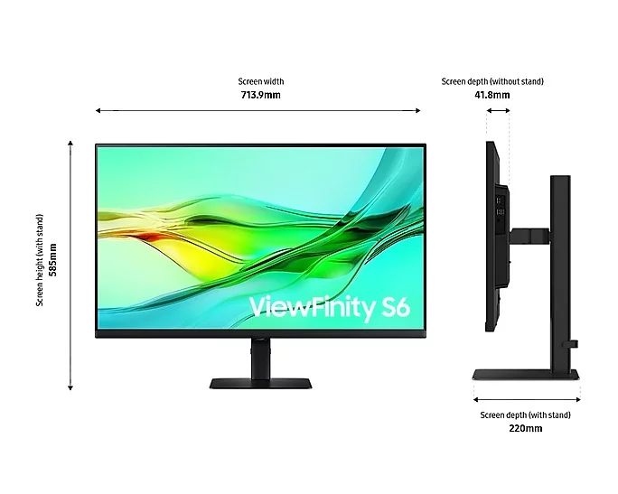 Samsung ViewFinity S6 S32D600UAU - S60UD Series - LED-Monitor - USB - 81.3 cm (32")