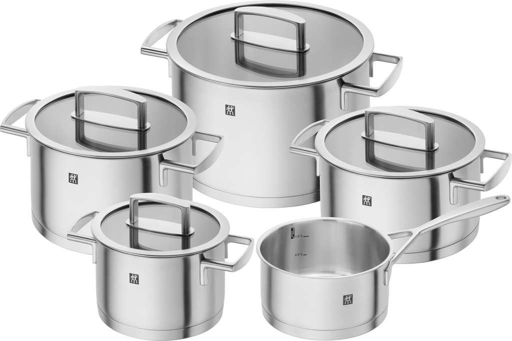 Zwilling Kochtopfset, 5-tlg,  rund, 18/10 Edelstahl