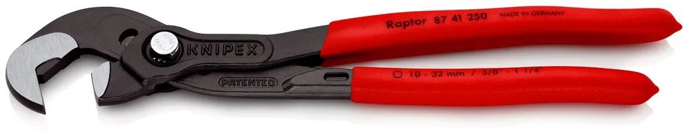 KNIPEX Schraubzange mit rutschhemmendem Kunststoff überzogen grau atramentiert 250 mm