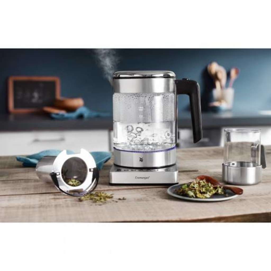 WMF KITCHENminis 04.1318.0012 - 1 l - 1960 W - Edelstahl - Glas - Regelbare Temperatur - Wasserstand