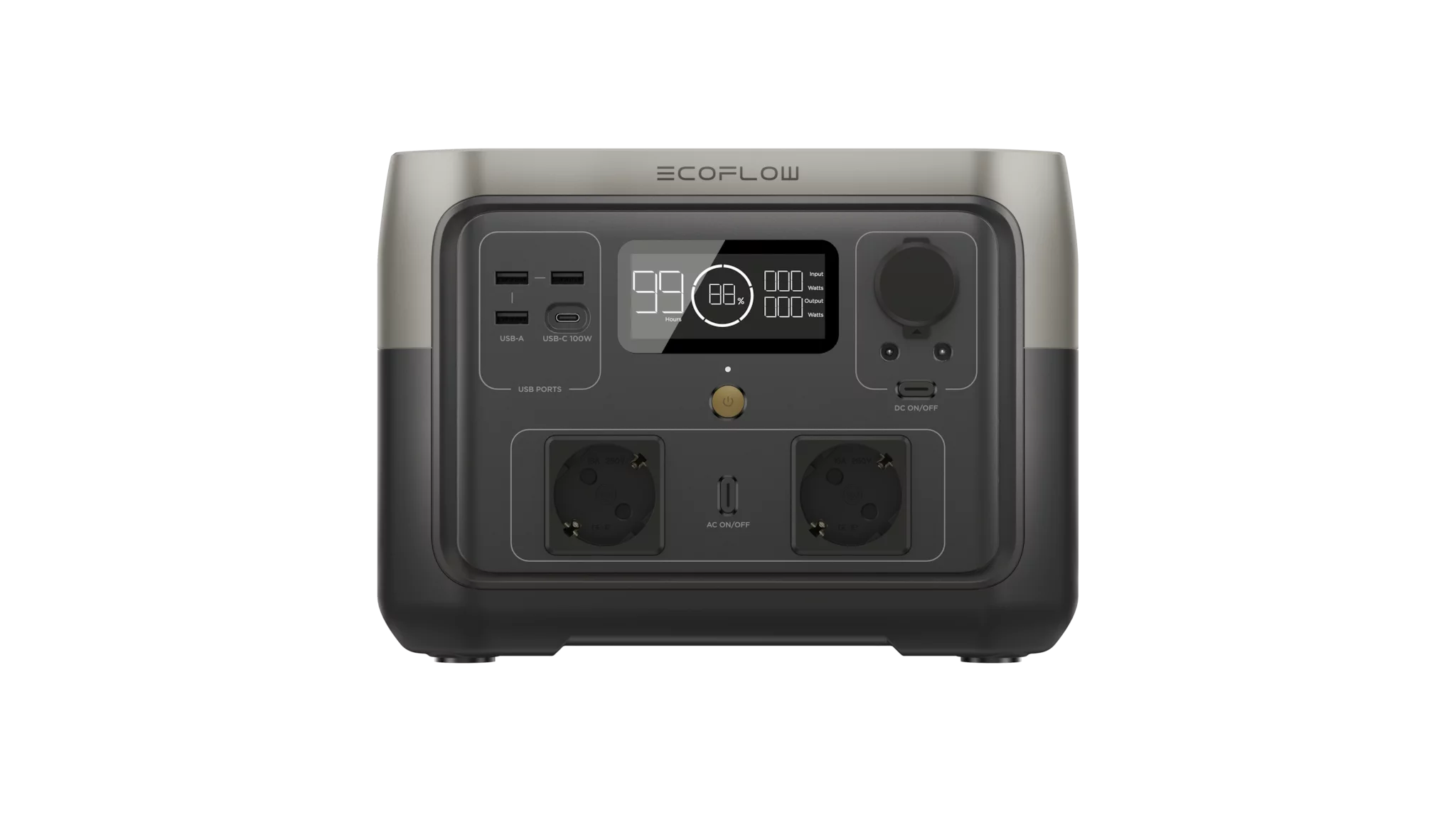 Ecoflow RIVER 2 Max - Tragbares kraftwerk - AC 220-240/ DC 11-50/12/24 V