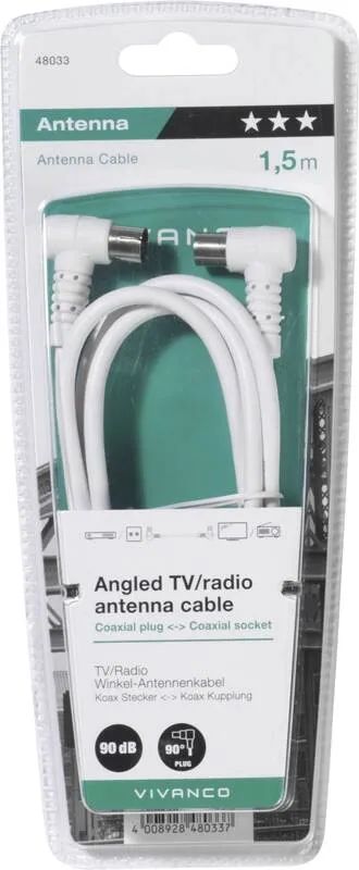 Vivanco Antennen Kabel 90dB Winkel 1,5m
