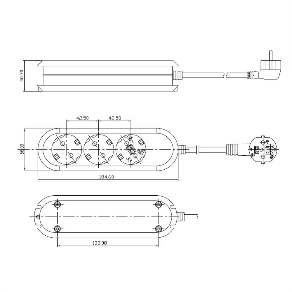 BACHMANN SMART 3x CEE7/3 rot 3m CEE7/7