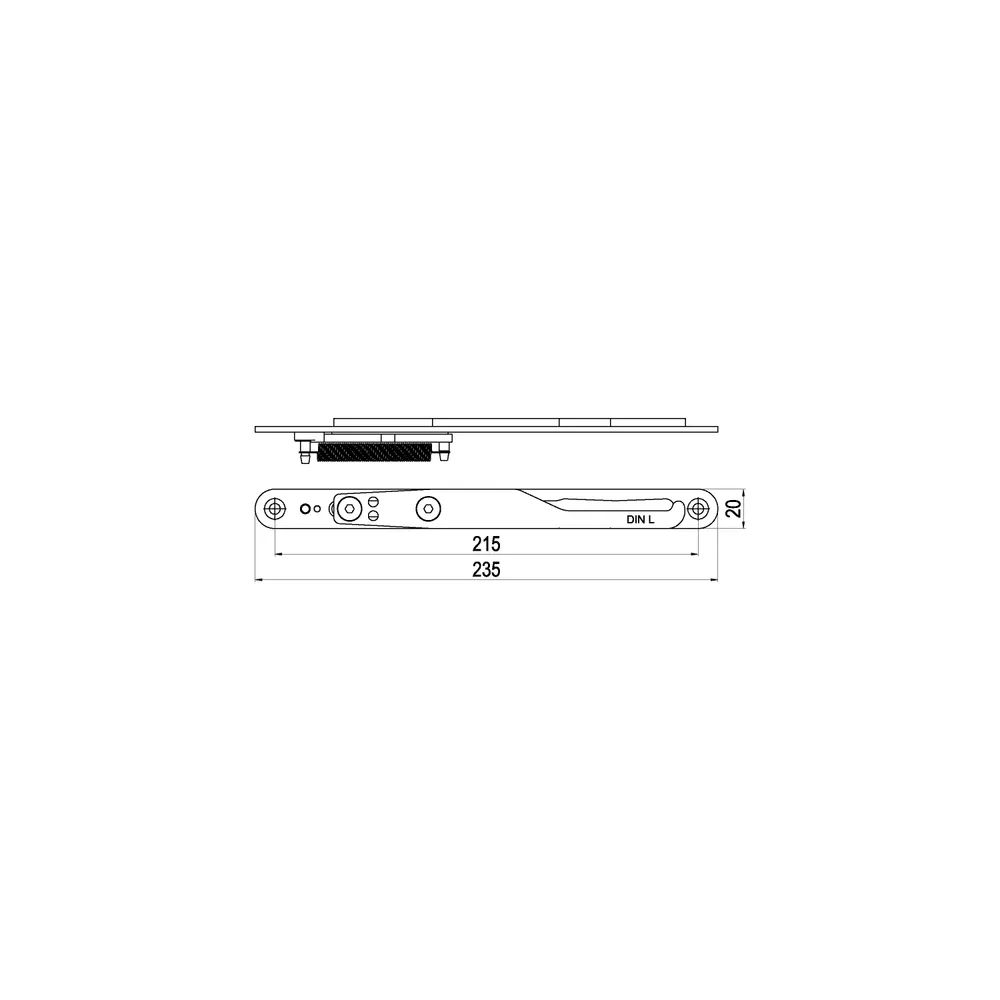 ABS Innovation GmbH  IMH-ABS Mitnehmerhaken GF UNI 20 V Gr.1, 235 x 20 mm,schwarz verzinkt,DIN links