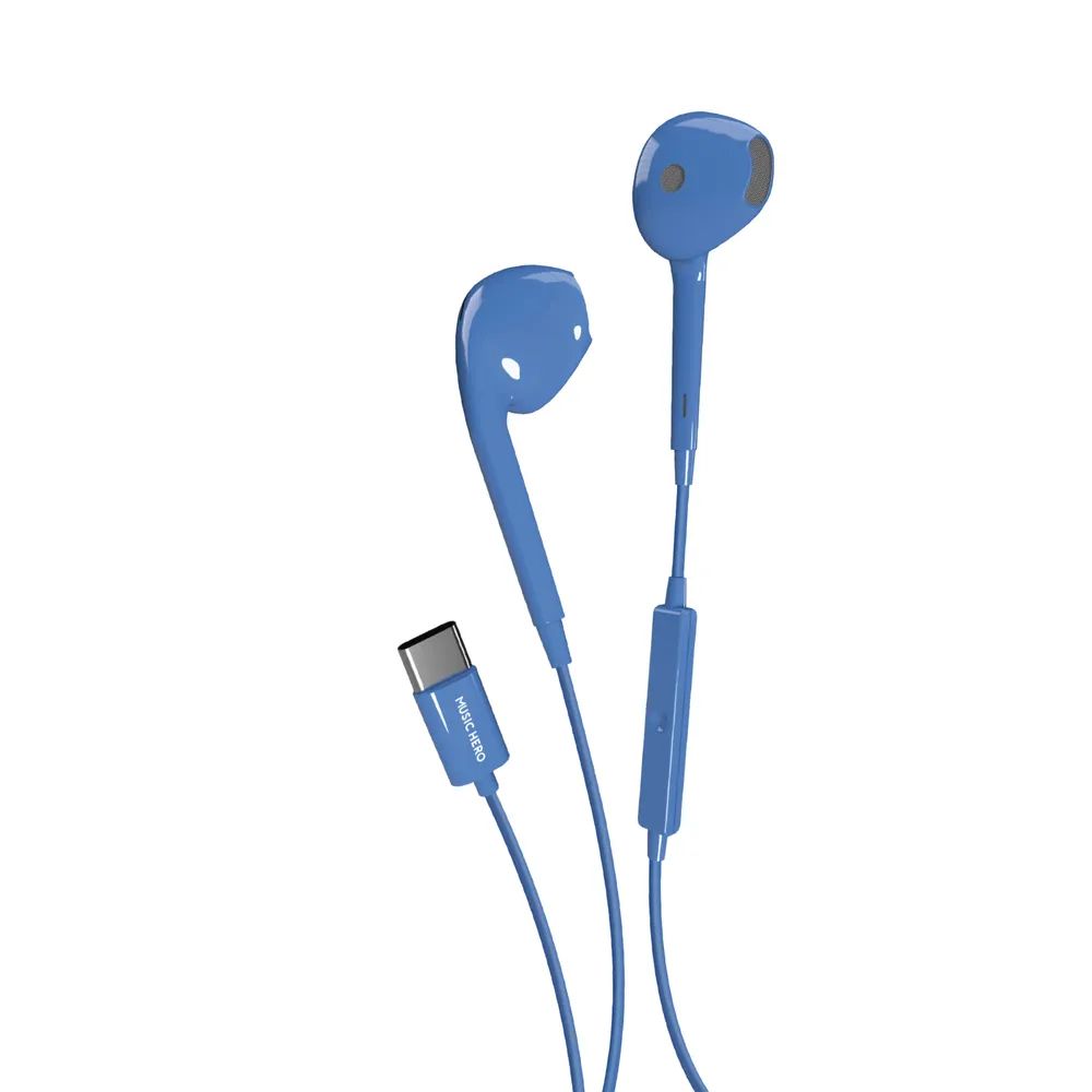 MUSIC HERO TUBB Stereo In-Ear Headset mit USB-C-Kabel blau