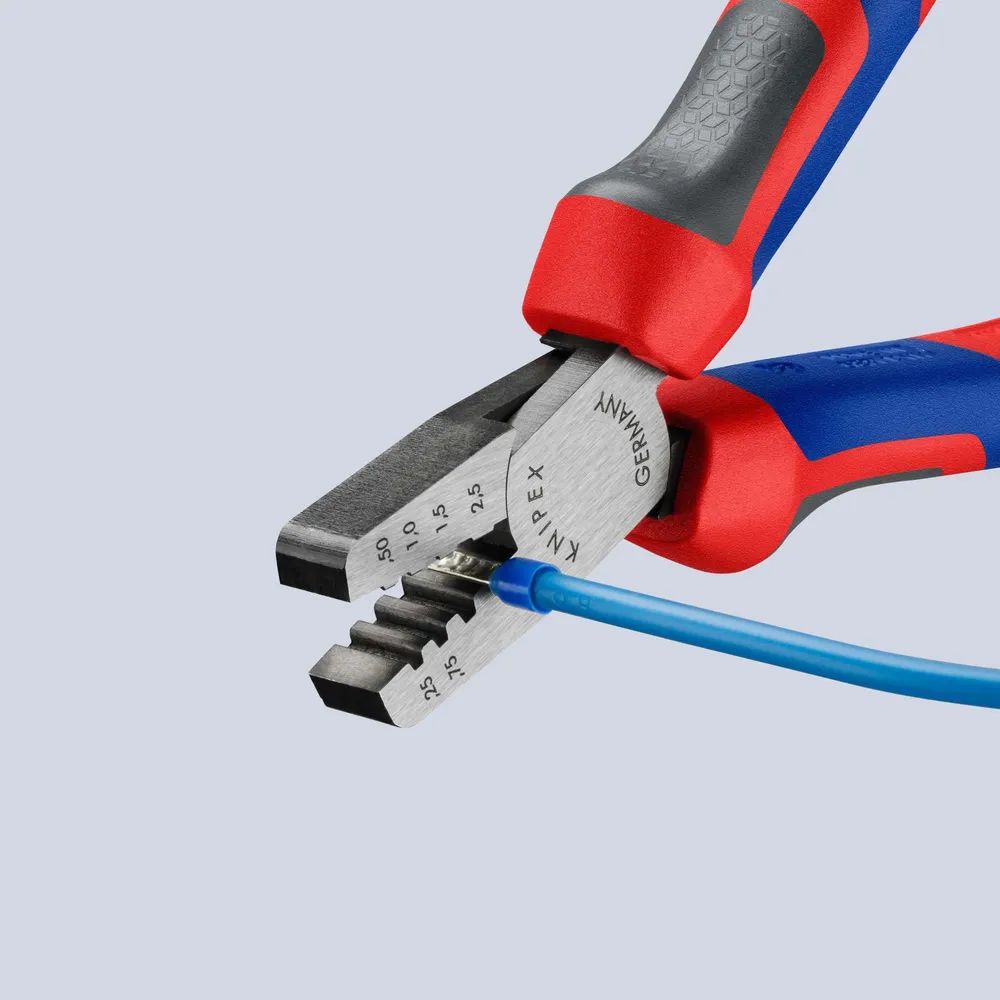 KNIPEX Crimpzange für Aderendhülsen mit Comfort-Griffen 145 mm