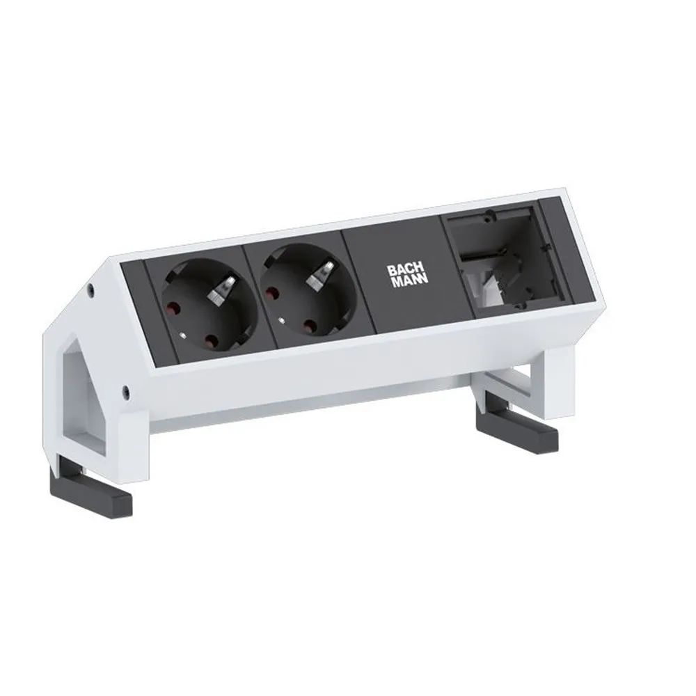 BACHMANN DESK2 2x Schutzkontakt 1x ABD GST18, weiß