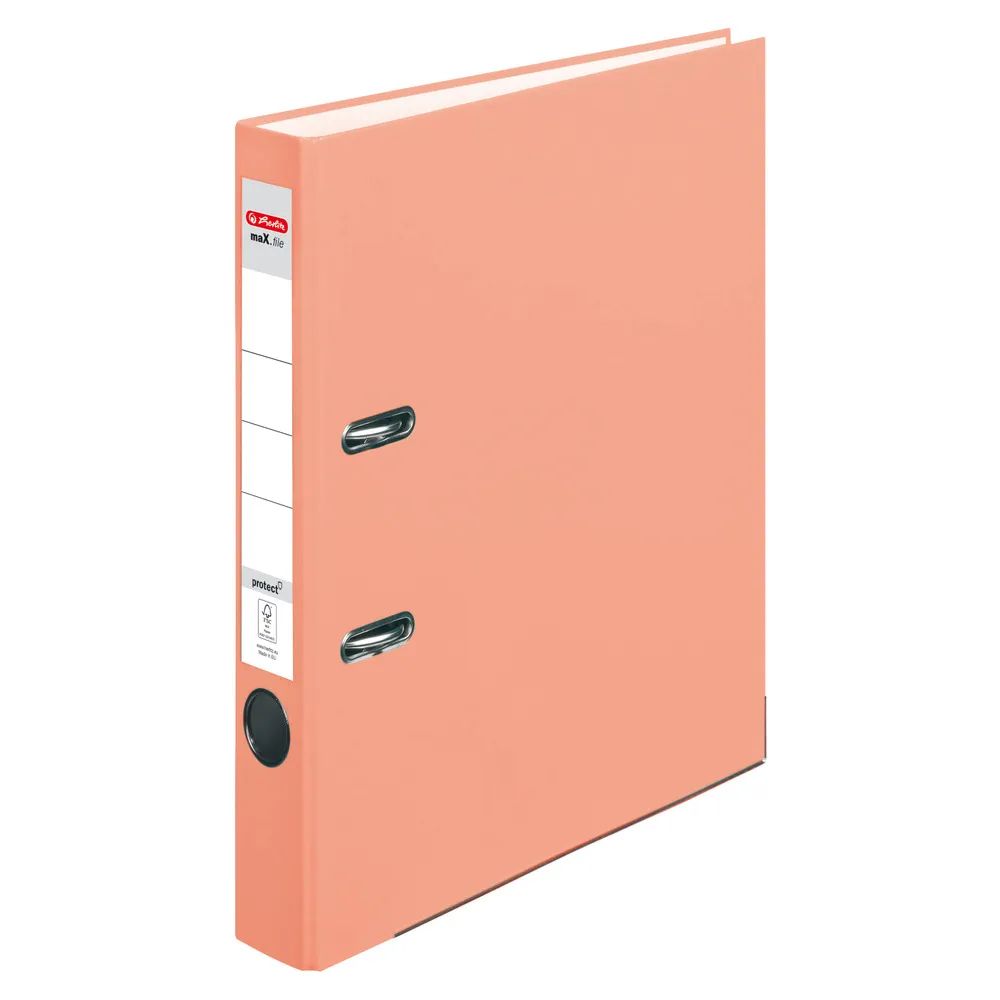 herlitz Ordner maX.file protect, A4, 5cm, lachs