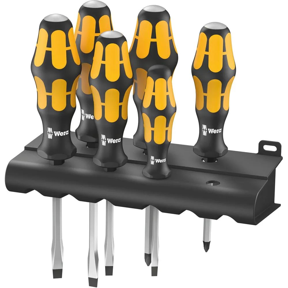 WERA Schraubendreher-Satz 932/918/6+Rack Schlitz/Pozidriv 6-teilig