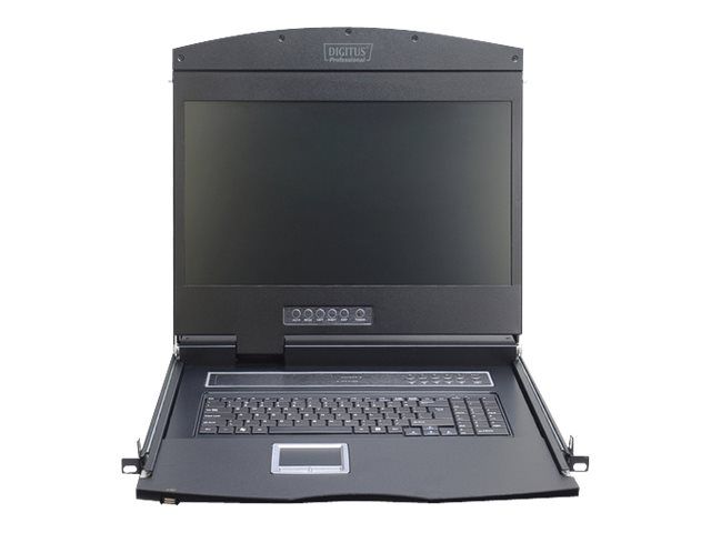 DIGITUS 19" LCD KVM Konsole, 16-Port VGA, deutsche Tastatur