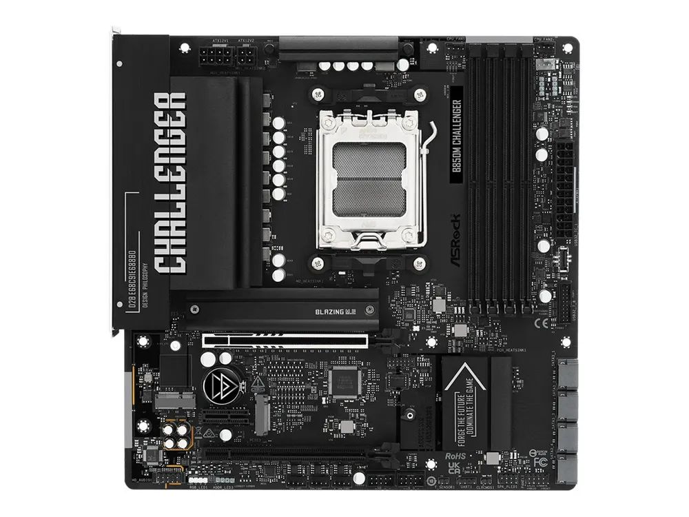 ASRock B850M Challenger - Motherboard - micro ATX - Socket AM5 - AMD B850 Chipsatz - USB-C 3.2 Gen 1, USB 3.2 Gen 1 - 2.5 Gigabit LAN - Onboard-Grafik (CPU erforderlich)