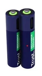 Trust USB-C Rechargeable Batterie 2 Pack AAA