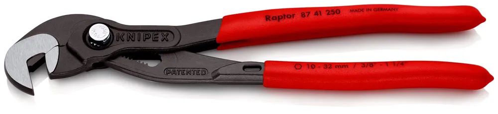 KNIPEX Schraubzange mit rutschhemmendem Kunststoff überzogen grau atramentiert 250 mm
