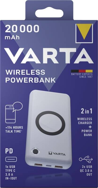 Varta Powerbank Wireless Power Bank 20000