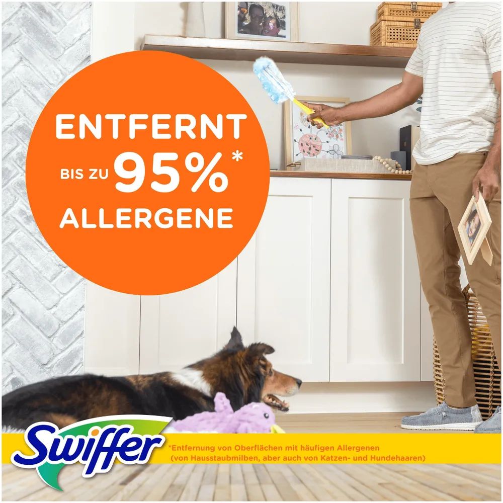 Swiffer Staubmagnet Starterset (Griff + 14 Tücher) eCOM Komfort Pack