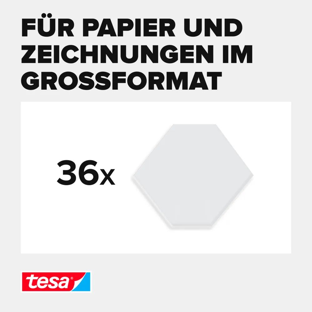 tesa® Tack XL – 36 Klebepads – wiederverwendbar – zum Fixieren & Dekorieren