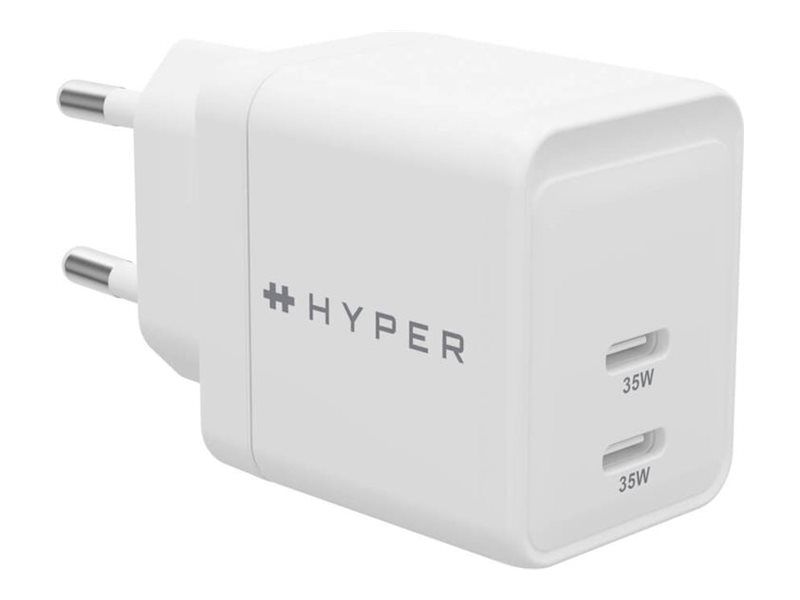Targus HyperJuice - Netzteil - GaN - 35 Watt - QC 3.0, Power Delivery 3.0 + PPS - 2 Ausgabeanschlussstellen (24 pin USB-C)