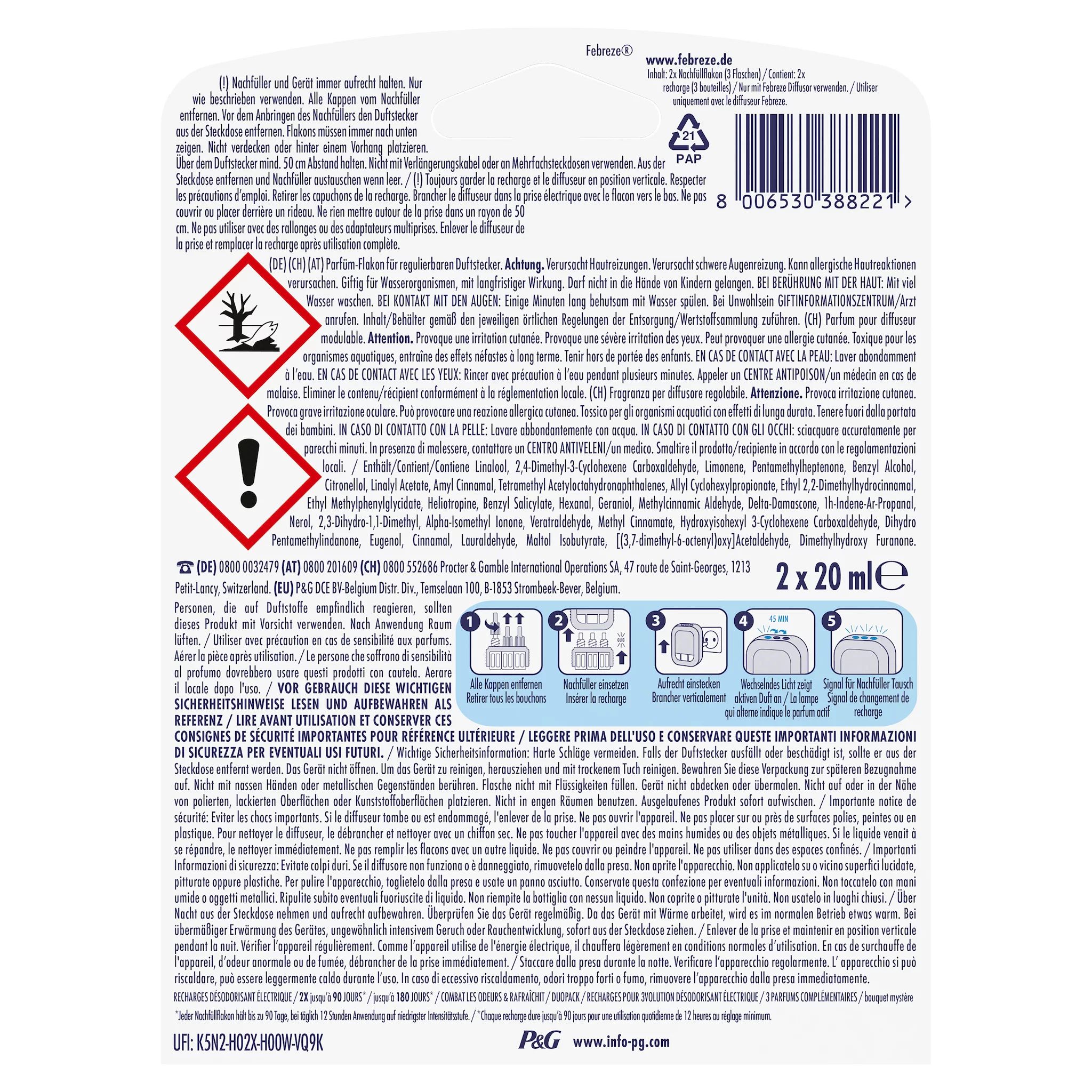 Febreze 3Volution Duftstecker Nachfüllflakon Lenor Amethyst Duo
