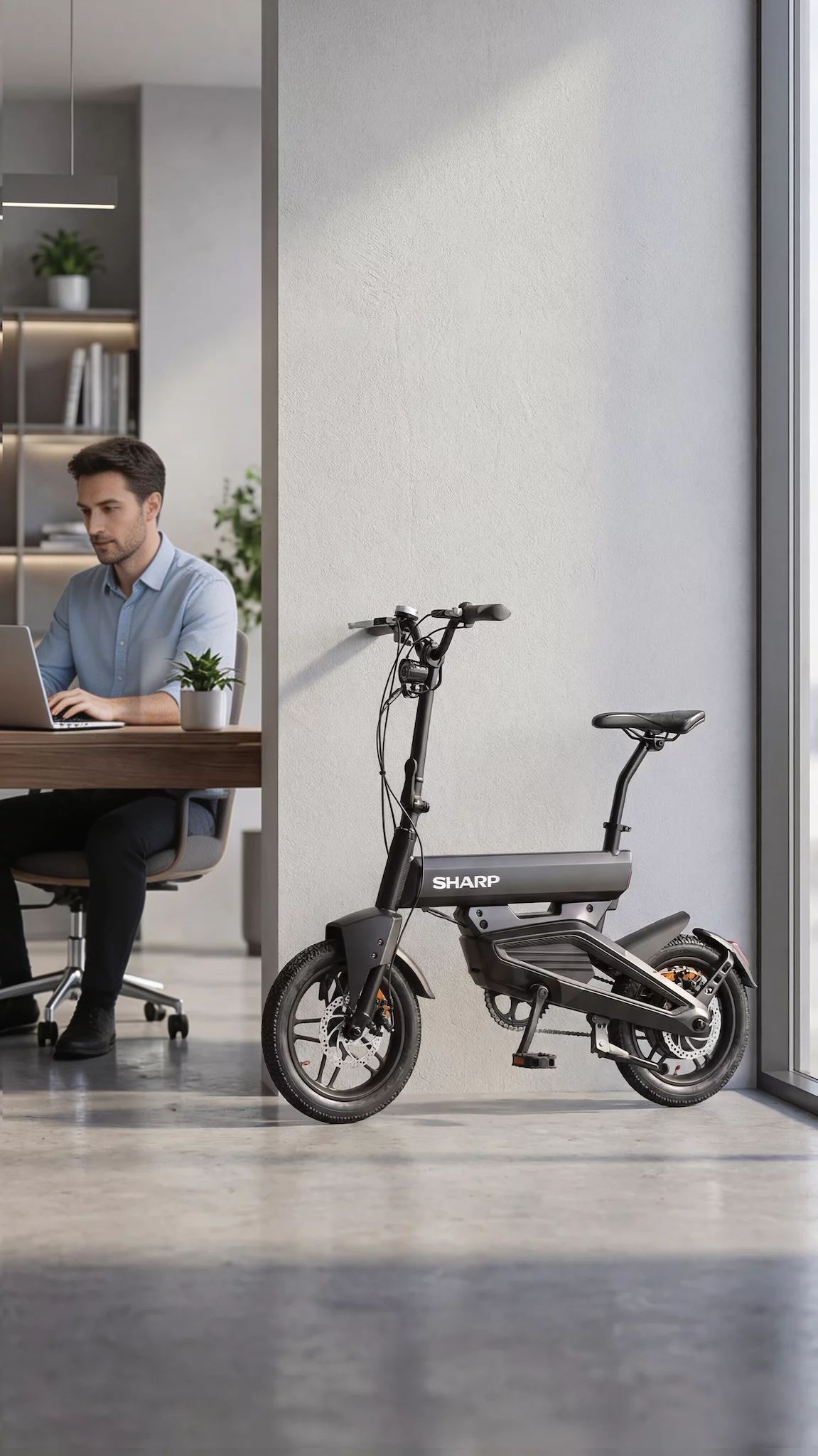 Sharp BK-AD04-EB Micro Mobility Electric Bike - schwarz