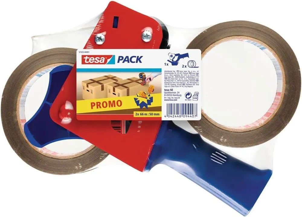 Tesa pack Abroller Promo inkl. 2 Packb. braun 66m x 50mm