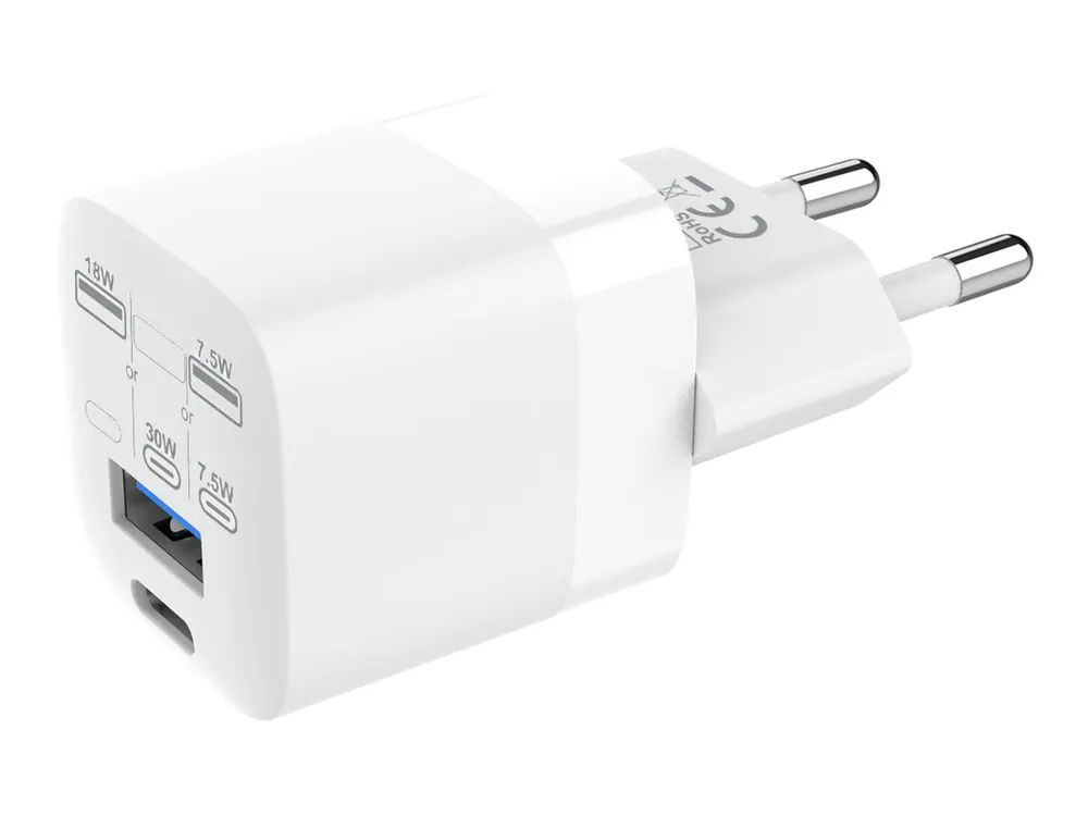 TECH DATA Vision - Netzteil - 30 Watt - 3 A - QC 3.0 - 2 Ausgabeanschlussstellen (USB-C, USB)