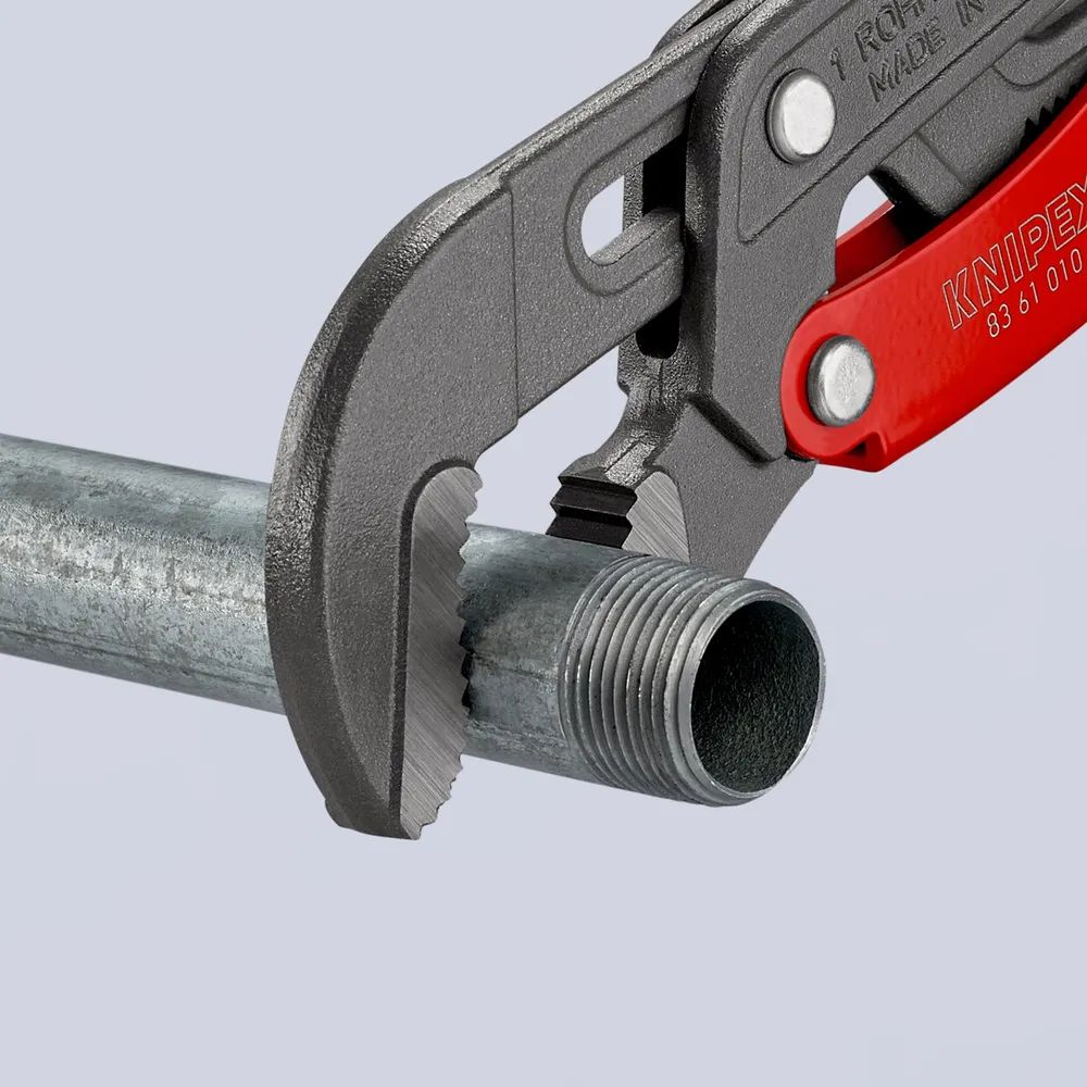 KNIPEX Rohrzange S-Maul mit Schnelleinstellung mit Kunststoff überzogen grau pulverbeschichtet 330 mm
