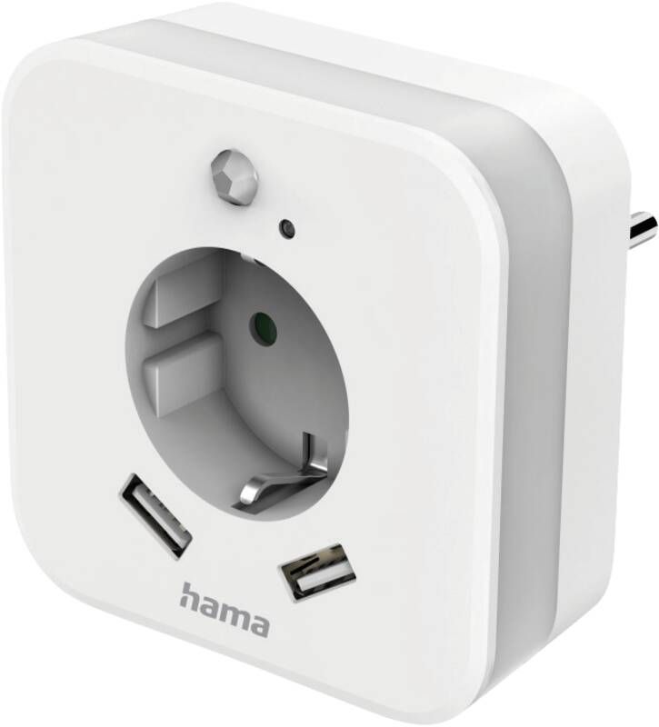 Hama 223498 LED NACHTLICHT/3F/2 USB-A/1SCHUKO